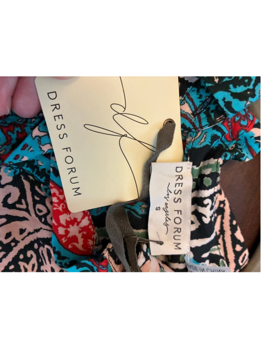 0256 NWT Size Small **Dress Forum** Turquoise Dress with Abstract Colors. - Picture 11 of 14